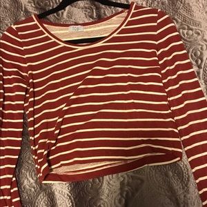 striped long sleeve crop top